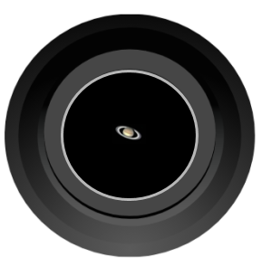 Saturn as seen through a 10 inch telescope