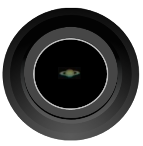 Picture of Saturn as viewed through a 8 inch dobsonian refractor telescope