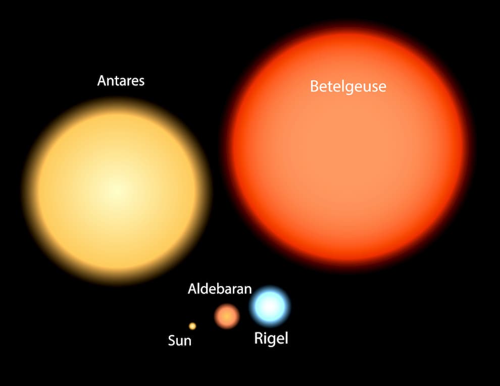 How big is the Sun compared to the largest stars in the universe?