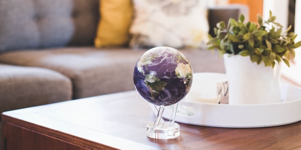 mova globe in the living room