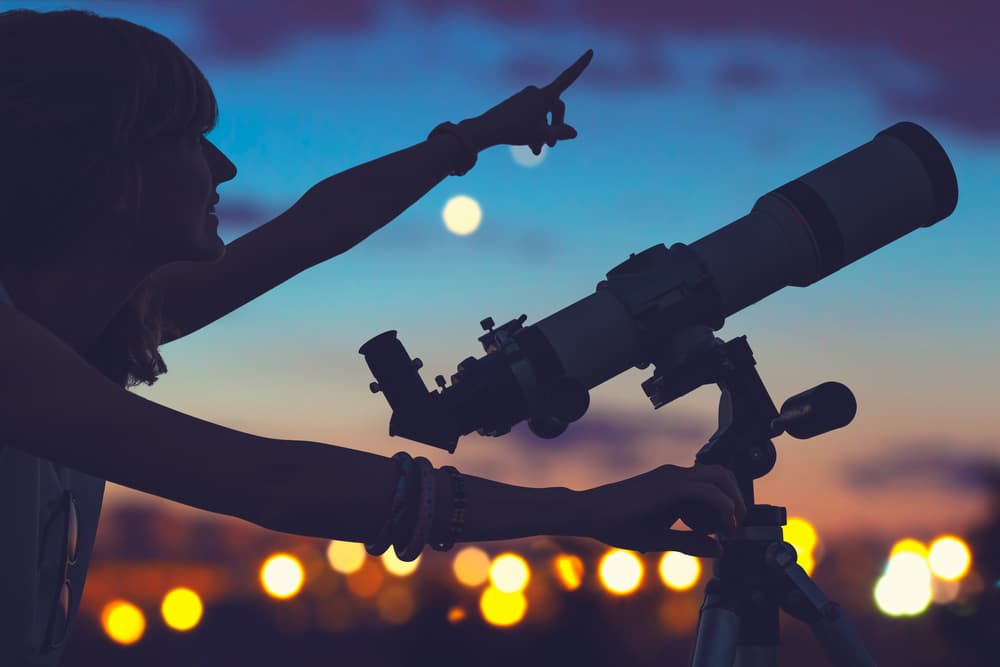 stargazing with a telescope