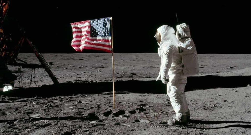 Buzz Aldrin moonwalking