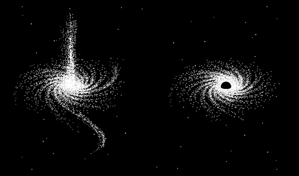 black hole and white hole graphic