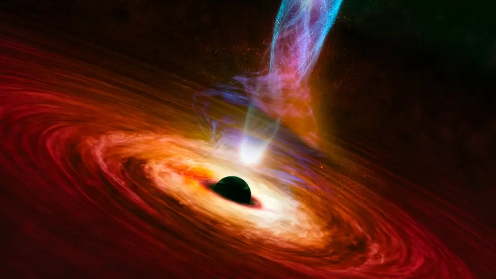 black hole ejecting matter