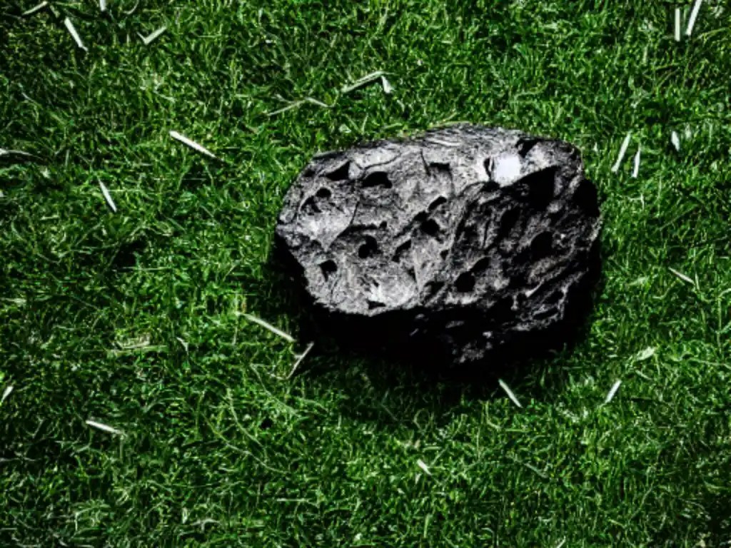 meteorite on the grass