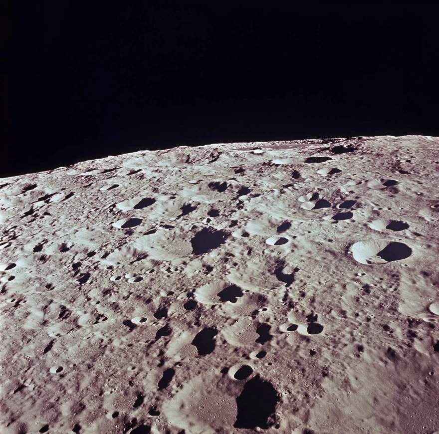 cratered lunar surface