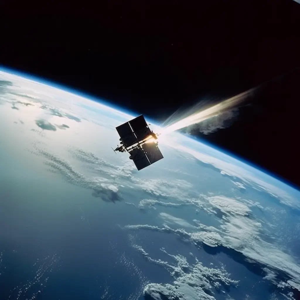 satellite burning up during atmospheric reentry