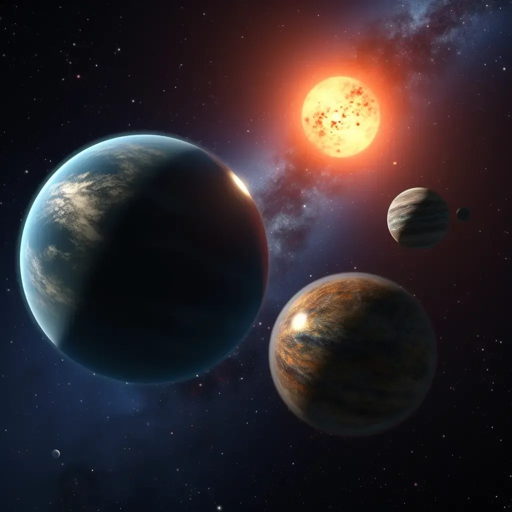 exo planets floating in space artist rendition