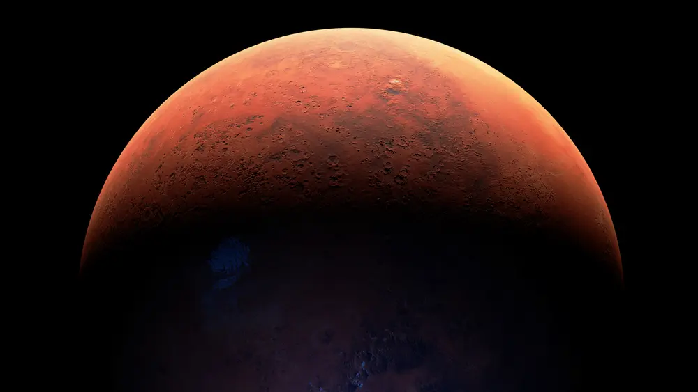 mars in the vastness of space