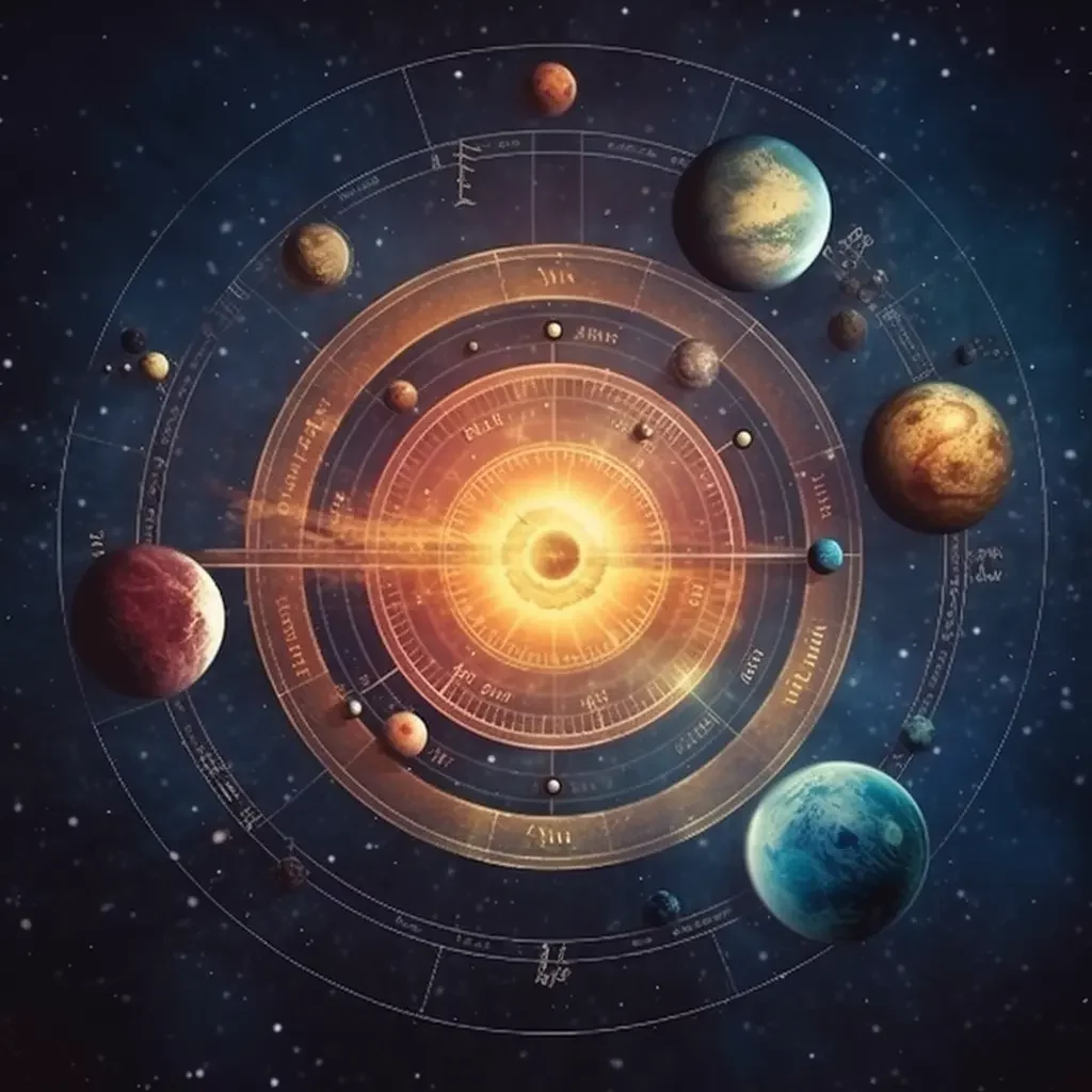 the planets with a clock artist rendition