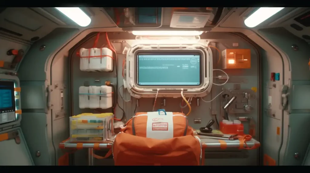 first aid kits on spacestation digital rendition