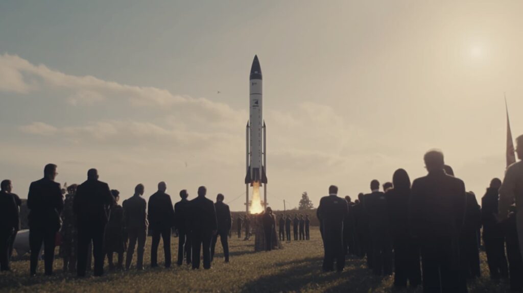 space rocket funeral launch
