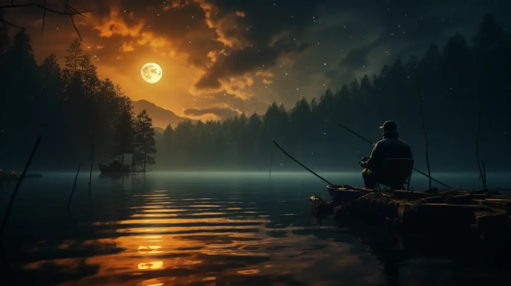 man fishing during the sturgeon full moon