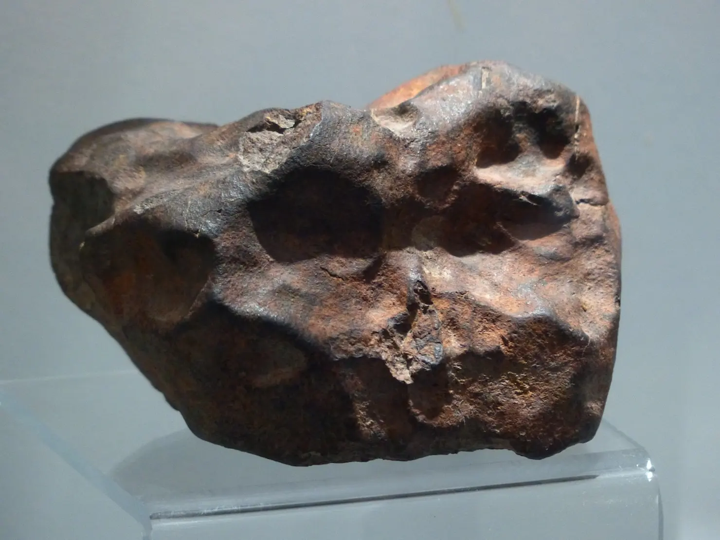 meteorite on display in museum