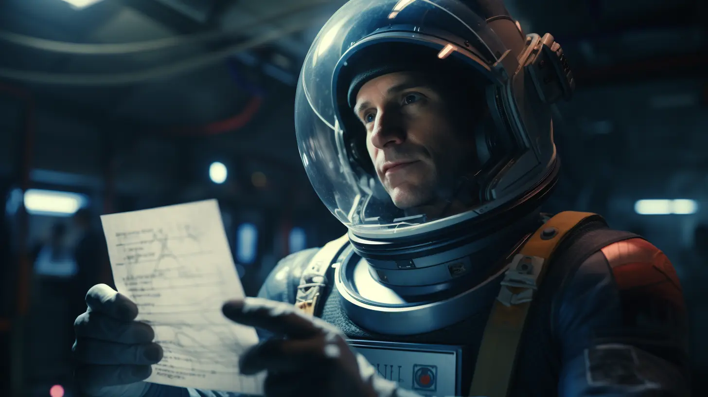 astronaut holding voting paper digital rendition