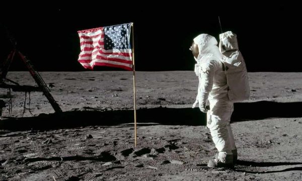 Buzz Aldrin moonwalking