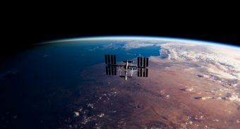 international space station orbiting the earth