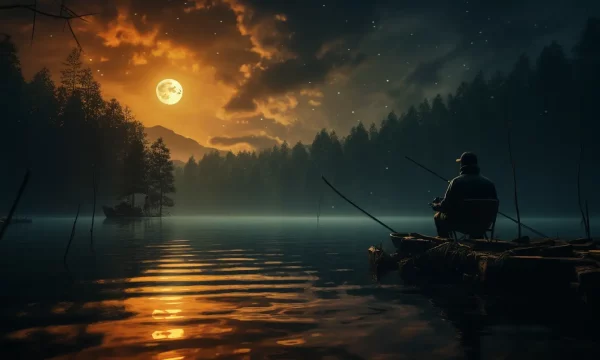 man fishing during the sturgeon full moon