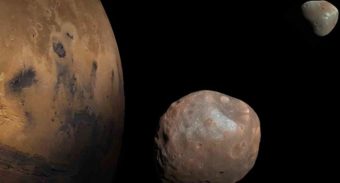 Mars and its two moons