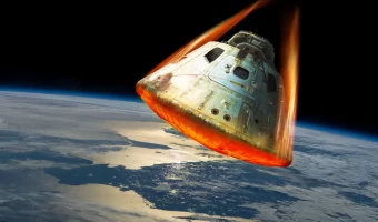 space capsule atmospheric reentry artist rendition