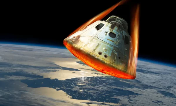 space capsule atmospheric reentry artist rendition
